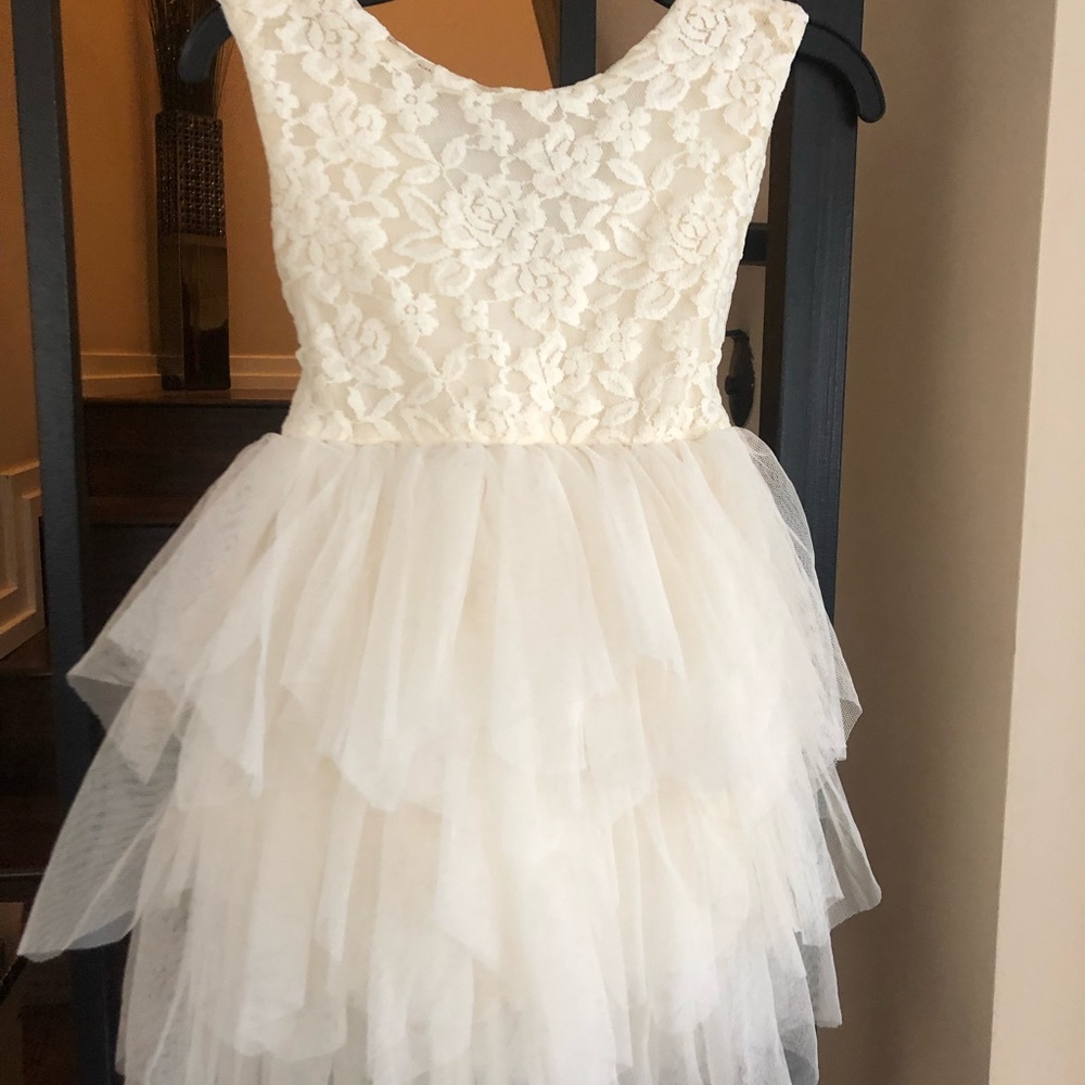 Toddler girl ivory lace dress